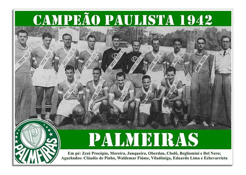 Poster Do Palmeiras - Campeão Paulista 1942