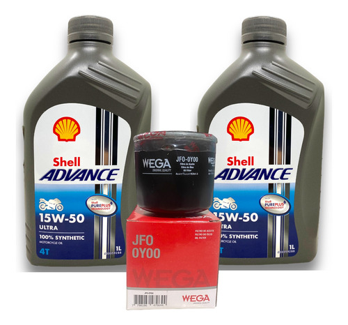 Kit Service Aceite Benelli Tnt 300 Trk 502 Shell 15w50 2 L