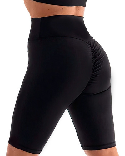 Imagen 3 de 6 de Calza Biker Mujer Push Up Frunce Levanta Gluteos Modelora