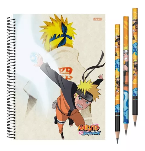 Kit Material Escolar Infantil Completo Naruto Shippuden Nf