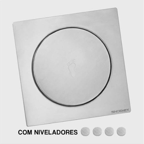 Ralo Click Inteligente Embutir Inox 15x15cm Espelhado Bela M