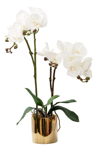 Arreglo De Orquídeas Artificiales Tacto Natural En Base