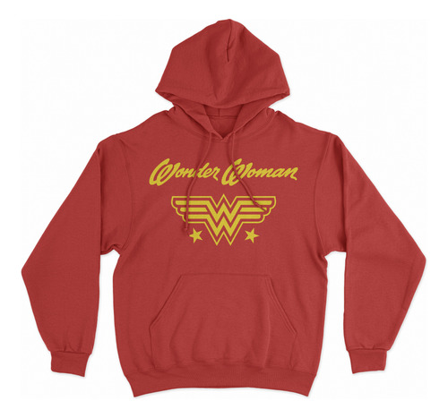 Buzo Hoodie Con Capucha Para Adulto De Logo Mujer Maravilla