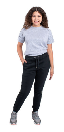 Imagen 2 de 9 de Pantalon Niñas Joggin Joggers Gimnasia Con Puño A11