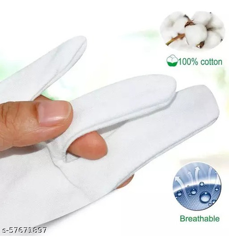 6 Pares De Guantes Blanco De Algodón Para Industria, Joyería