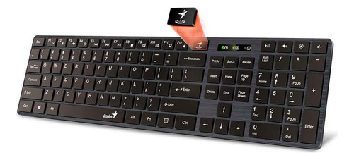 Teclado Multimida Genius Slimstar Ss-126 Usb Preto Abnt 2