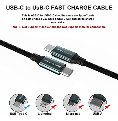 Cable Usb C A Usb C De 60 W, Paquete De 5, Cargador Rápido T