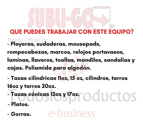 Imagen 10 de 10 de Kit Combo 8 En 1 Tlp Sublimacion Plancha Tazas +de 45 Extras