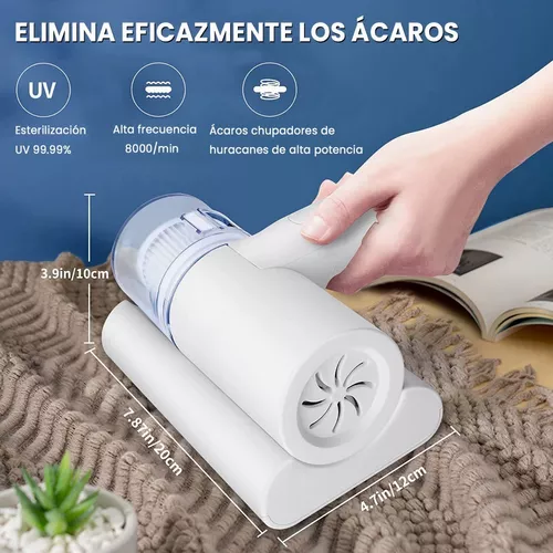 Aspirador de cama, aspiradora de colchón UV de mano con filtro HEPA, limpia  eficazmente almohadas, sábanas, colchones, sofás, juguetes de peluche y