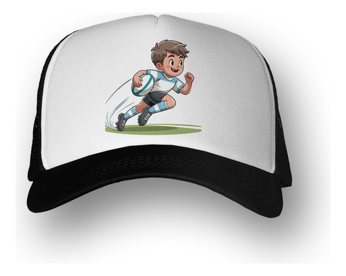 Gorra   Rugby Jugador Contento Corriendo