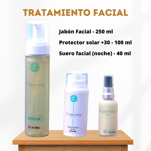 Imagen 1 de 4 de Tratamiento Facial F Derma: Jabón, Prot Solar+30 Y Suero