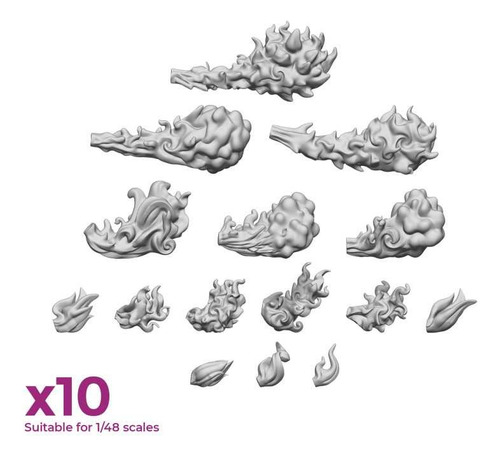 Gsw Set Impreso En 3d - Efecto Lanzallamas (x15)