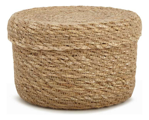 Cesto Decorativo Em Fibra Natural Com Tampa 11cm 18608p Mart