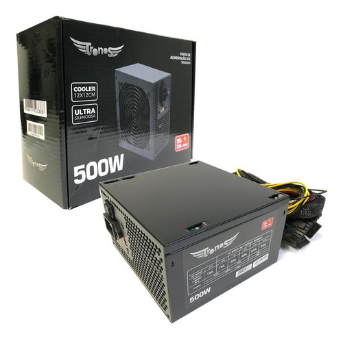 Fonte Tronos Atx 500w para pc computador silenciosa cor Preto 110V/220V