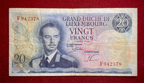 Billete 20 Francos Luxemburgo 1966 Pick 54 B