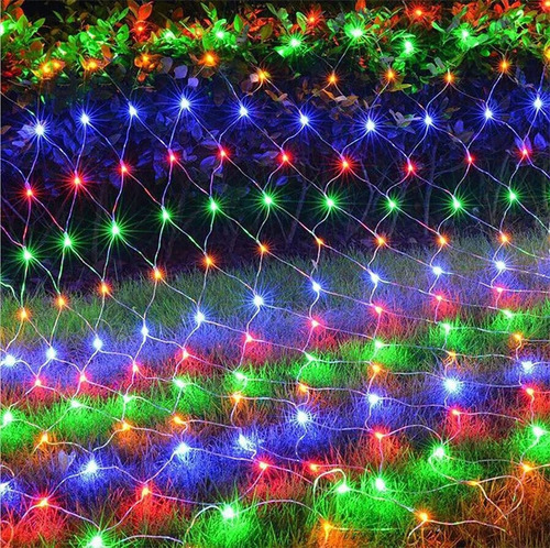  Serie Malla Red Navideña De Luces De Navidad 320led 2x1.8m Luces Multicolor