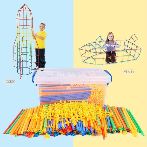 2 X 300 Piezas De Construcción De Paja De Vástago