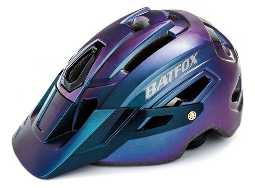 Casco Bicicleta De Montaña Batfox Mtb Con Luz Trasera Color Azul Marino Talla M/l (58-61cm)