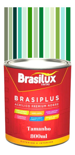 Tinta De Parede Verde 800ml Brasiplus Fosca