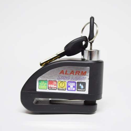 Candado Alarma De Disco De Freno De Moto Color Negro
