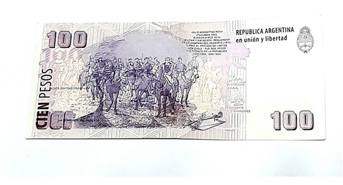 Billete De 100 Pesos Roca Error De Impresión Doble Impresión