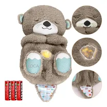 Comprar Juguetes De Peluche De Nutria,juguetes Para Dormir Con Nutrias,nutria Respiratoria,nutria Calmante Acurrucada Con Movimientos Respiratorios Y Música, (gris Oscuro)