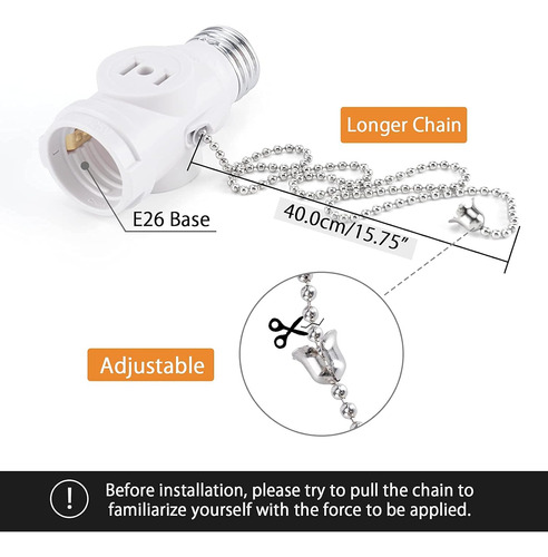 Adaptador E26 De Enchufe A Enchufe, Divisor De 2 Bombillas D
