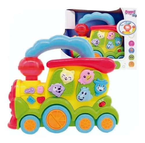 Imagen 2 de 4 de Tren Infantil Interactivo Musical Didactico Animalitos Poppi
