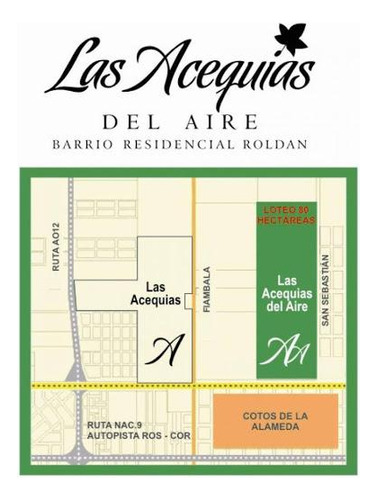 Venta De Lotes Acequias Del Aire- Roldan