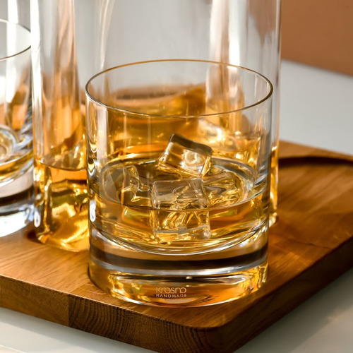 Set De Whisky 1 Botellon + 4 Vasos Cristal Krosno Sterling
