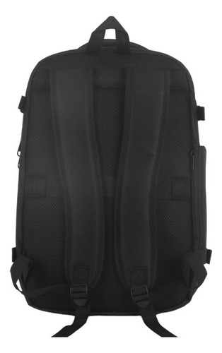 Mochila De Compresion Con Candado De Combinacion Ideal Viaje Negro Liso