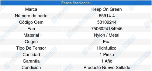 Polea Guia Distribucion Beetle L4 1.8l 99 A 05 Kg 6649971