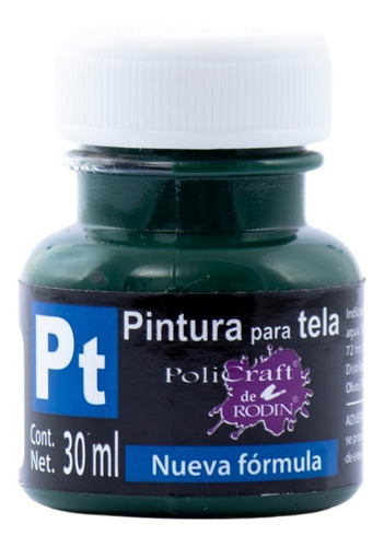 Pintura Para Tela Pt Rodin Policraft Acabado Suave 30ml Color Verde Olivo