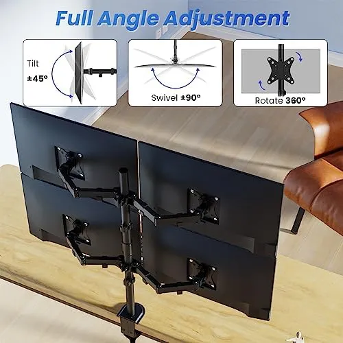 Soporte De Monitor Quad, Montaje De Monitor 4 Para Pantallas