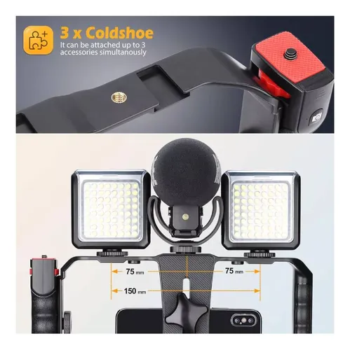 Trípode Soporte Celular Con 2 Luces Led Para Grabar Videos