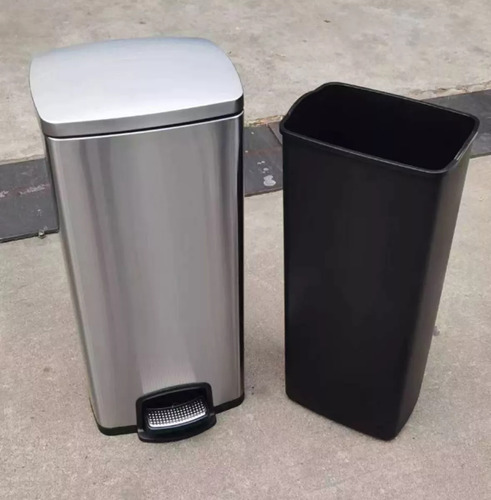 Cubo De Basura De Acero Inoxidable 30 Litros Hogar Oficina