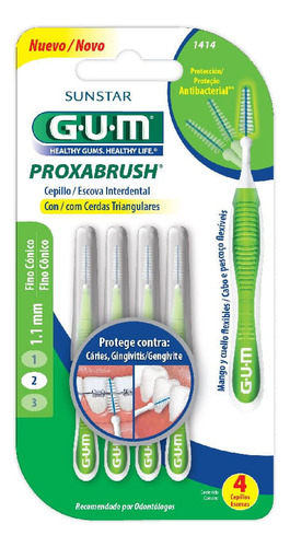 Cepillo Interdental Gum Proxabrush Fino Cónico X 4 Un