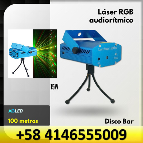 Laser Rgb 15w Audioritmico Disco Bar 100m