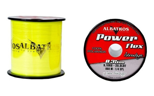 Bobina De Nylon Power Flex 1/4lbs Yellow 0.60mm X 350mt