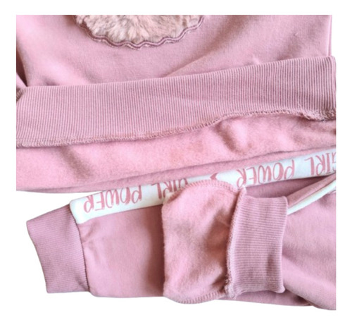 Conjunto Buzo Algodon Afranelado Diseño Osito Para Niña
