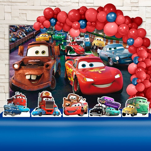 Painel De Festa Carros + Fita + Displays