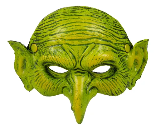 Máscara De Bruja De Media Cara Verde Para Fiesta De Disfrace