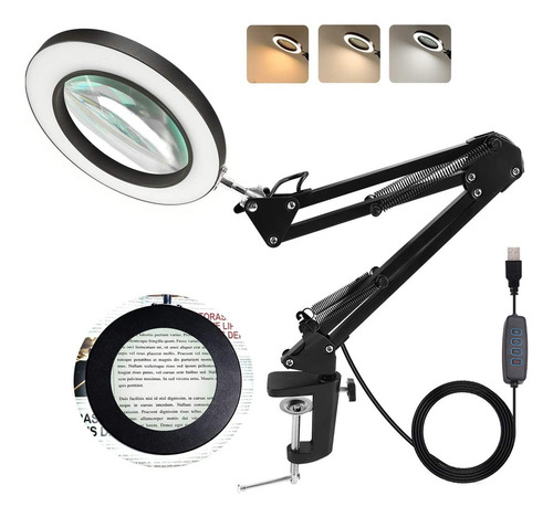 Lupa De Luz Ajustable, Lupa Led De 5x