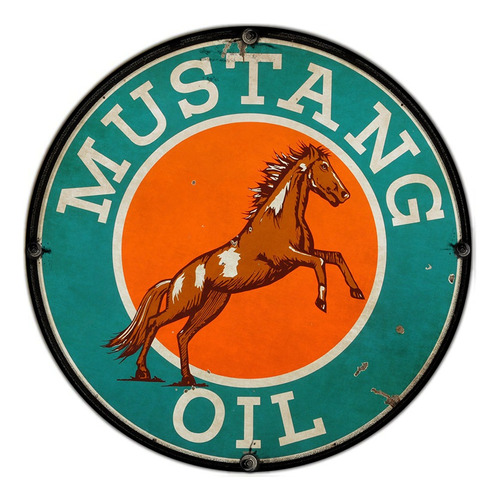 #112 - Cuadro Decorativo Vintage Retro / Mustang Oil Cartel