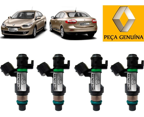 Kit Com 4 Bicos Injetores De Combustivel Fluence 2.0 16v M4r