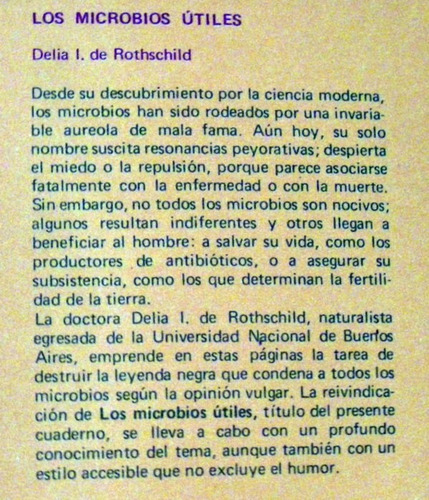 Delia De Rothschild Los Microbios Utiles 1973 (Usado)