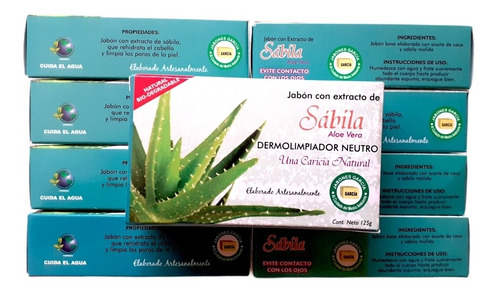 10 Pz Jabon Natural Sábila Rehidrata Y Limpia La Piel Ecológico Sustentable Biodegradable Envio Gratis