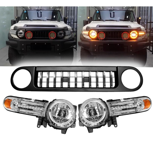 Kit Parrilla Rejilla Faros Led Fj Cruiser 2007-2016