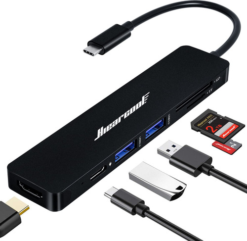 Hiearcool - Adaptador Hub Con Usb C Para Macbook Pro Y Air (