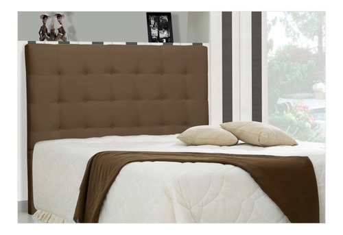 Cabeceira Casal Sonhare 140cm Suede Liso Marrom Chocolate